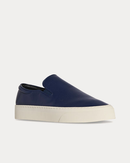 The Row Marie H Leather Navy Slip On Sneakers - 3