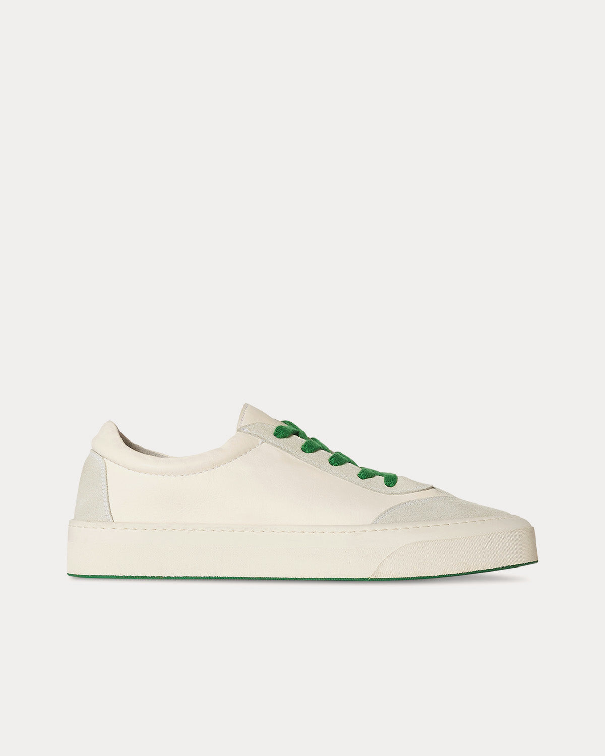 The Row Women's Marley Lace-Up in Leather & Suede Milk Low Top
