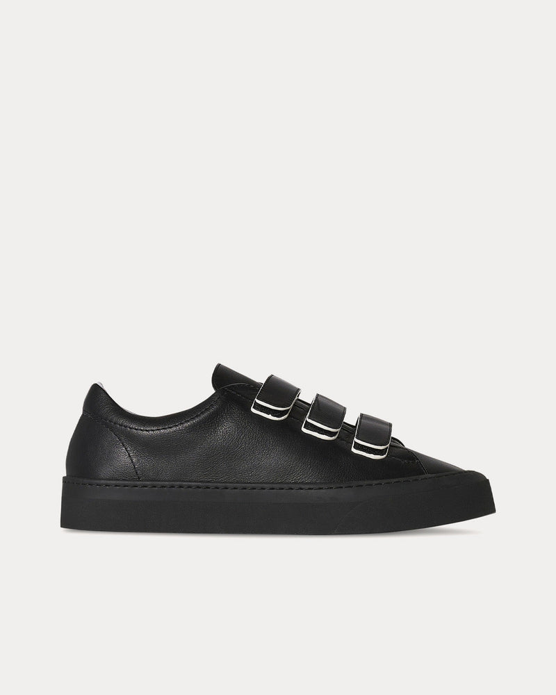 The Row Dean Strappy Suede Black Low Top Sneakers - 1