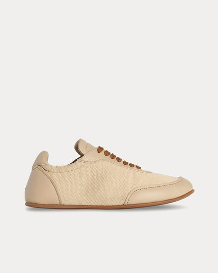 The Row Owen City Sneaker in Leather & Mesh Honey Low Top Sneakers - 1