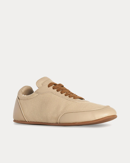 The Row Owen City Sneaker in Leather & Mesh Honey Low Top Sneakers - 3