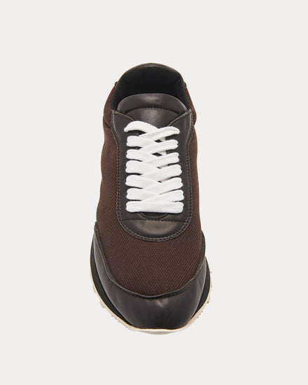The Row Owen Runner in Leather & Mesh Black / Cacao Low Top Sneakers - 2
