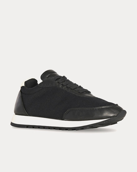 The Row Owen Runner in Leather & Mesh Black / White Low Top Sneakers - 3
