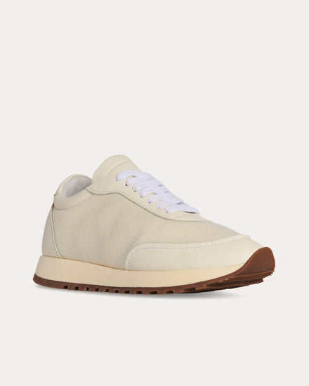 The Row Owen Runner in Leather & Mesh Mink Low Top Sneakers - 3