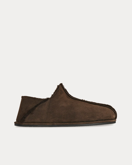 The Row Ravy Shearling Brown Slippers - 1