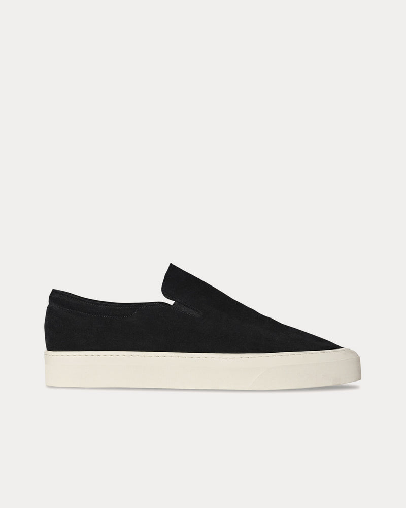 The Row Dean Suede Black Slip On Sneakers - 1