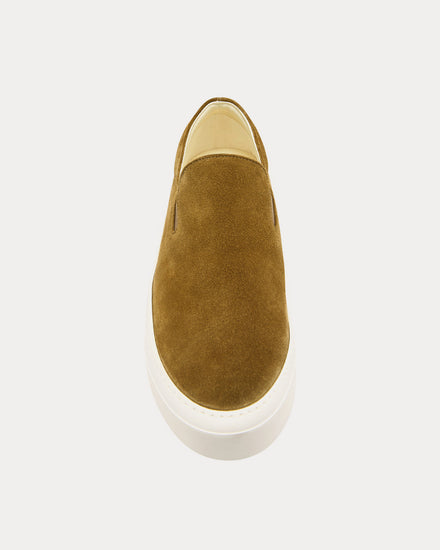 The Row Dean Suede Camel Slip On Sneakers - 2
