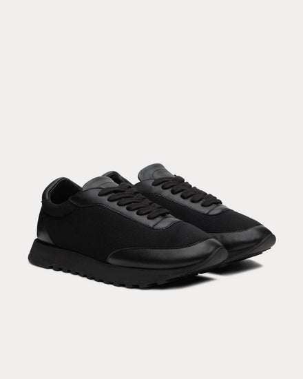 The Row Owen Runner in Leather & Mesh Black Low Top Sneakers - 2