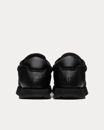 The Row Owen Runner in Leather & Mesh Black Low Top Sneakers - 3