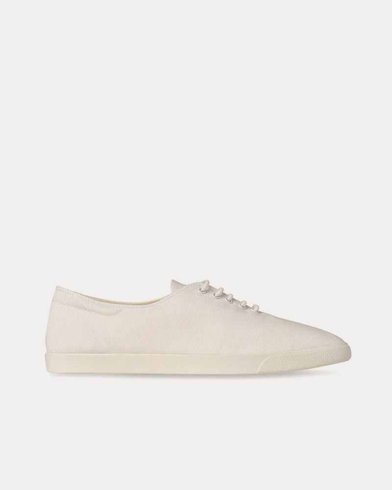 The Row Sam Cotton White / White Low Top Sneakers - 1