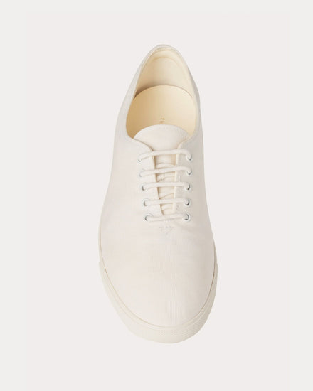 The Row Sam Cotton White / White Low Top Sneakers - 2
