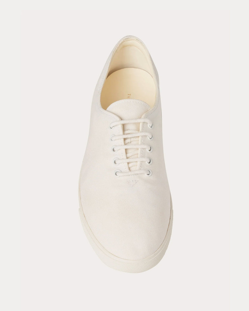 The Row Sam Cotton White / White Low Top Sneakers - 2