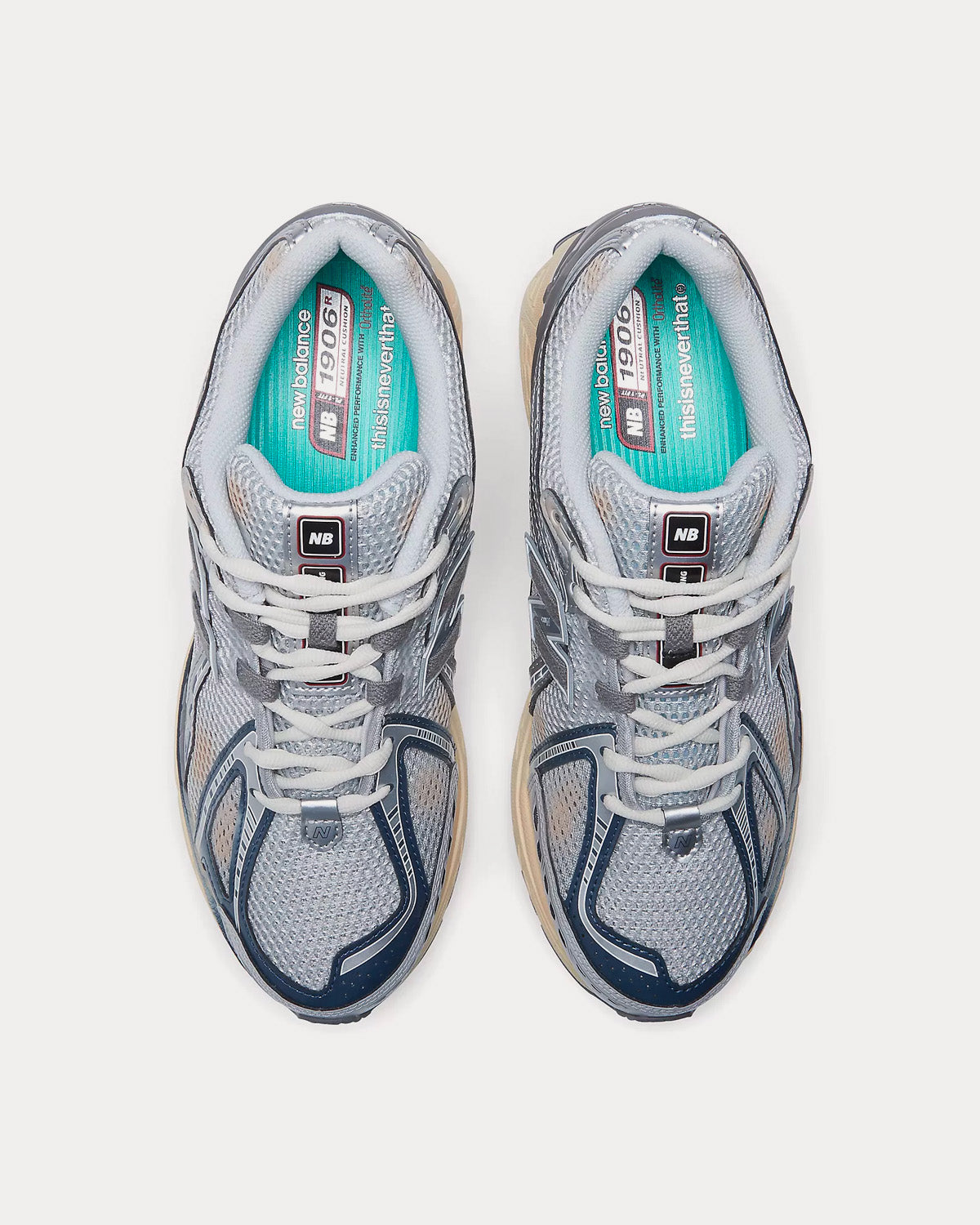 New Balance x thisisneverthat - 1906R Rain Cloud with Metallic Silver and Grey Low Top Sneakers