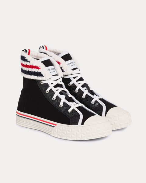 Collegiate Canvas Tartan Black High Top Sneakers