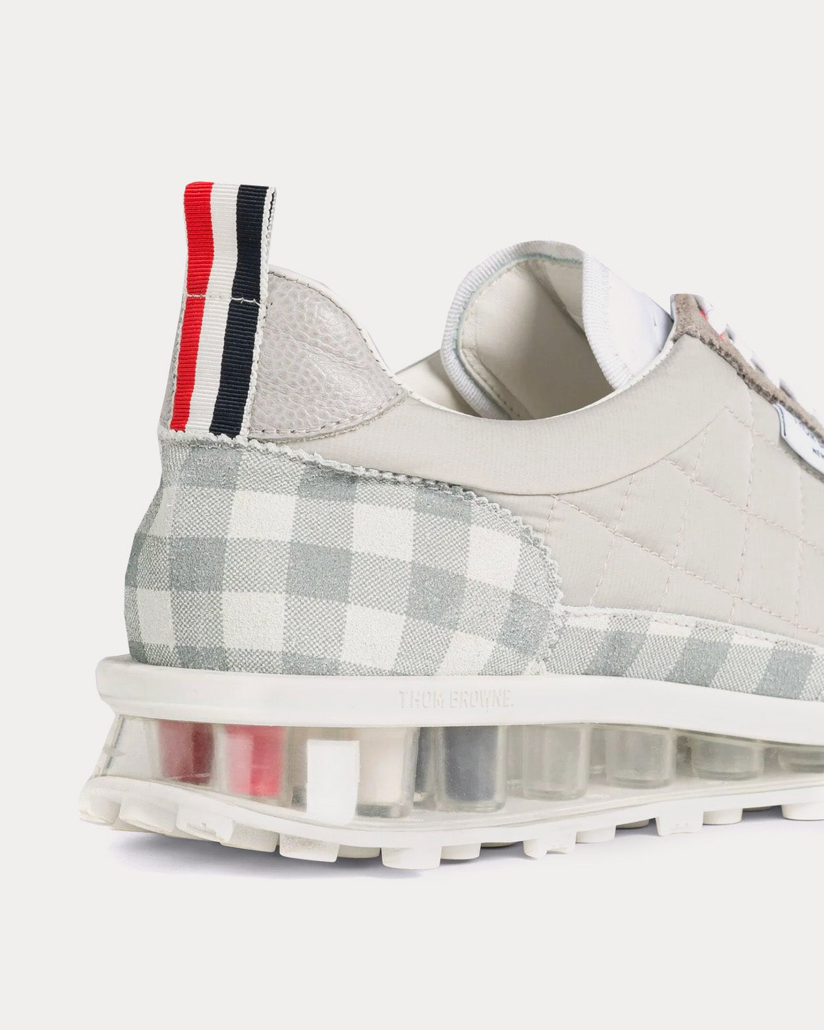 Thom Browne - Tech Runner Quilted Gingham Print Grey Low Top Sneakers
