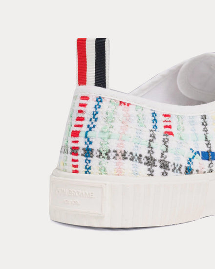 Thom Browne Heritage Seersucker Tulle Tweed White / Red / Blue Low Top Sneakers - 2