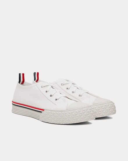 Thom Browne Collegiate Tartan Tread Canvas White Low Top Sneakers - 2
