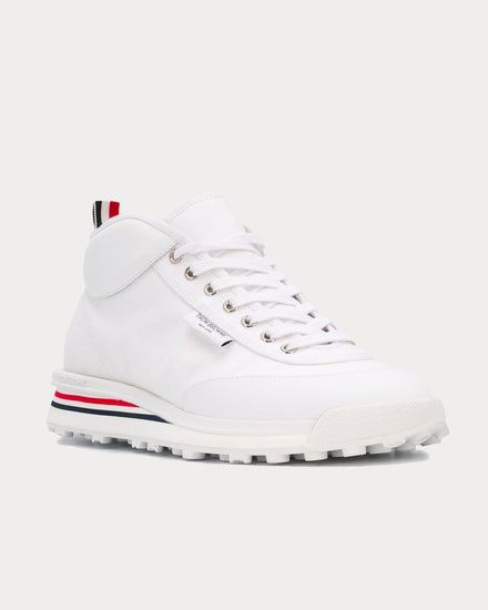 Thom Browne Cotton Canvas Interlock Tech Runner White High Top Sneakers - 2