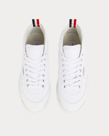Thom Browne Cotton Canvas Interlock Tech Runner White High Top Sneakers - 3