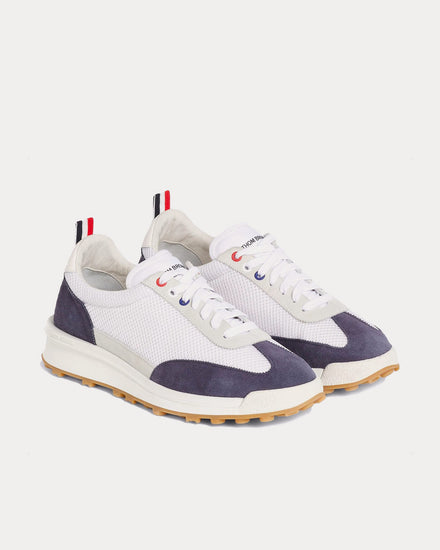Thom Browne Tech Runner Fine Kid Suede Navy Low Top Sneakers - 2