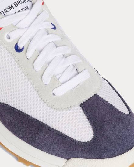 Thom Browne Tech Runner Fine Kid Suede Navy Low Top Sneakers - 4