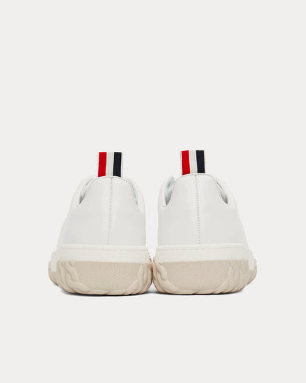 Thom Browne Court Vitello Calf Leather White Low Top Sneakers - 4