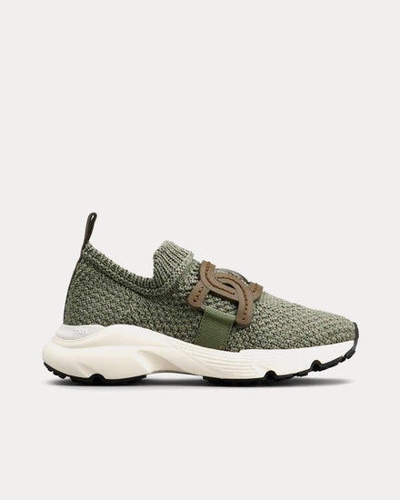 Tod's Fabric Green / White Slip On Sneakers - 1