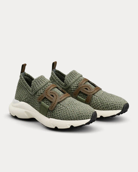 Tod's Fabric Green / White Slip On Sneakers - 2