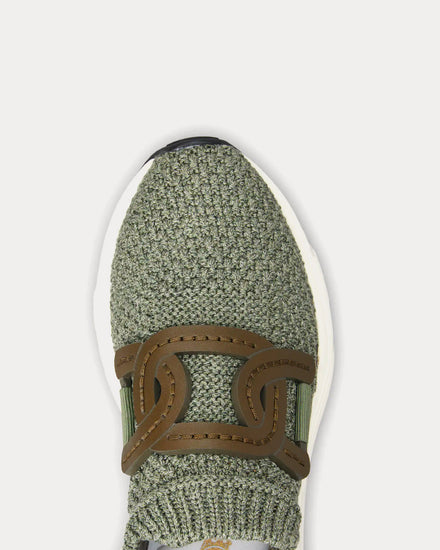 Tod's Fabric Green / White Slip On Sneakers - 3