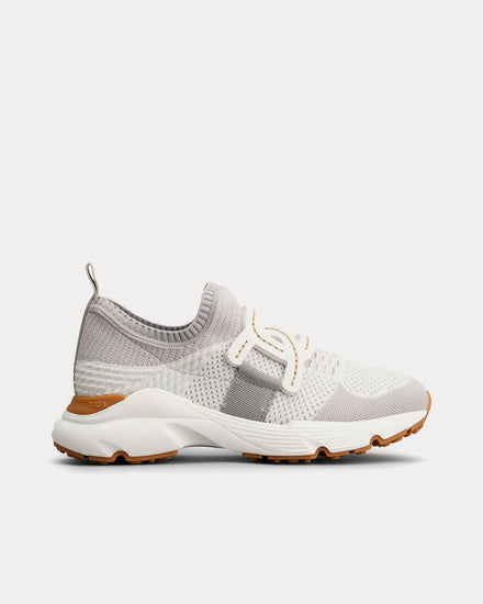 Tod's High-Tech Fabric Grey / White / Brown Slip On Sneakers - 1