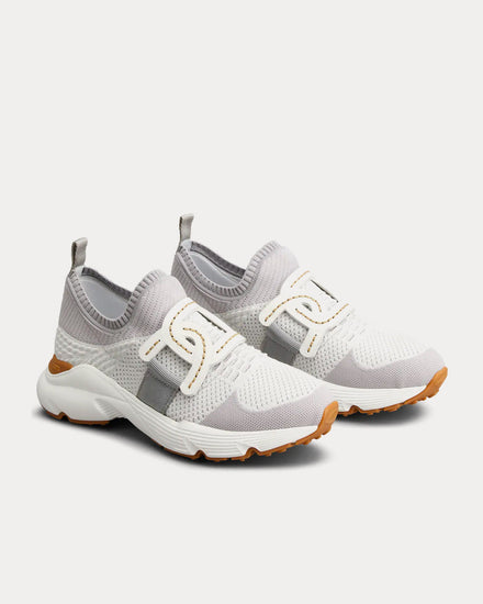 Tod's High-Tech Fabric Grey / White / Brown Slip On Sneakers - 2
