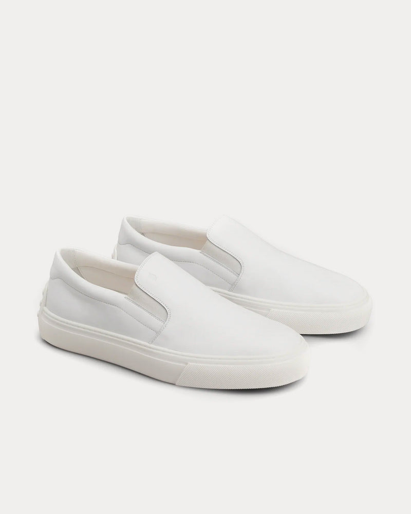 Tod's Stamped Monogram Leather White Slip On Sneakers - 2