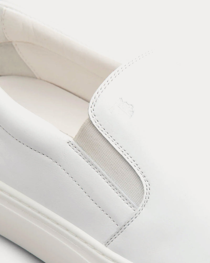 Tod's Stamped Monogram Leather White Slip On Sneakers - 5