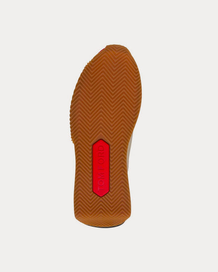 Tom Ford James Suede & Technical Fabric Red / Ivory Cream Low Top Sneakers - 4