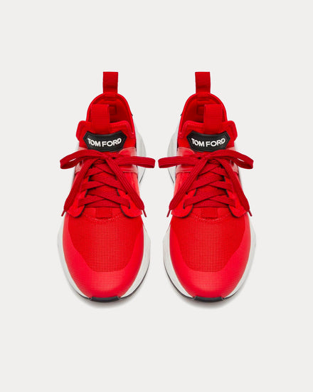 Tom Ford Jago Nylon & Mesh Red / White Low Top Sneakers - 2