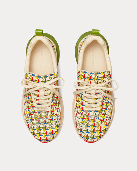 Tory Burch Good Luck French Cream Basketweave / New Cream Low Top Sneakers - 2