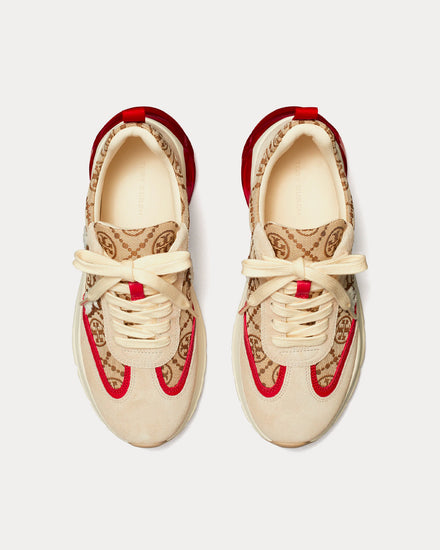 Tory Burch T Monogram Good Luck Rabbit Hazel T Monogram / Calcare / Rosso Scarl Low Top Sneakers - 2