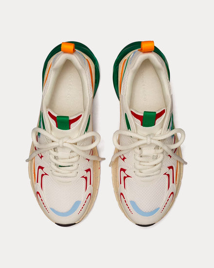 Tory Burch Good Luck  New Ivory / Tory Red / Green Low Top Sneakers - 2