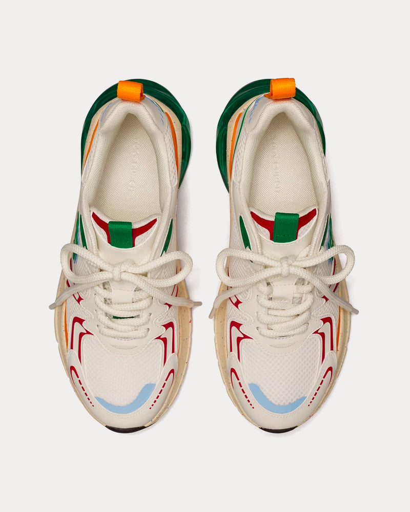Tory Burch Good Luck  New Ivory / Tory Red / Green Low Top Sneakers - 2