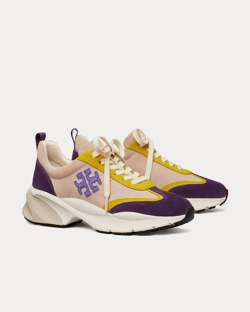 Tory Burch Good Luck New Cream / Purple Low Top Sneakers - 3