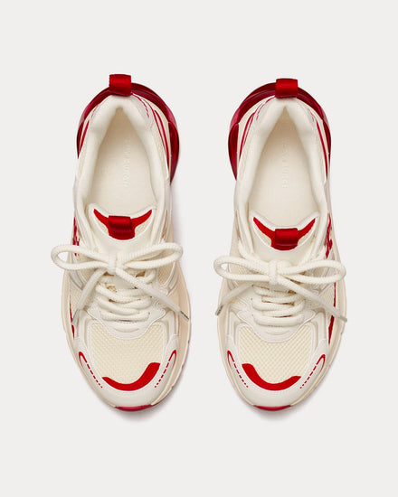 Tory Burch Good Luck Tech New Ivory / Tory Red Low Top Sneakers - 2