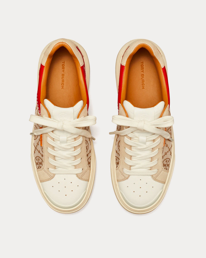 Tory Burch T Monogram Ladybug Hazel T Monogram / Tory Red / Calcare Low Top Sneakers - 2
