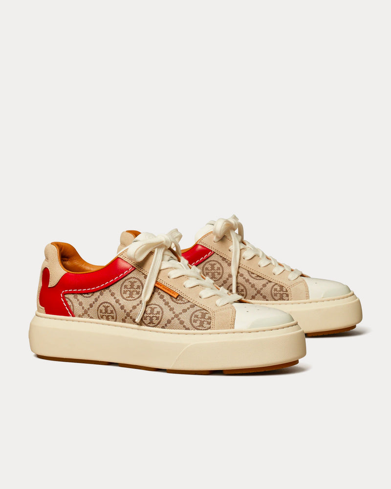 Tory Burch T Monogram Ladybug Hazel T Monogram / Tory Red / Calcare Low Top Sneakers - 3