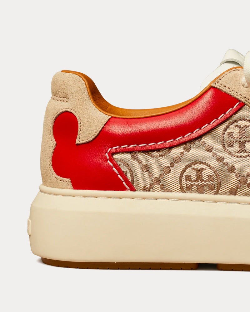 Tory Burch T Monogram Ladybug Hazel T Monogram / Tory Red / Calcare Low Top Sneakers - 4