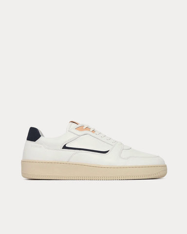 Uniform Standard Series 5 White Vintage Navy Leather Low Top Sneakers