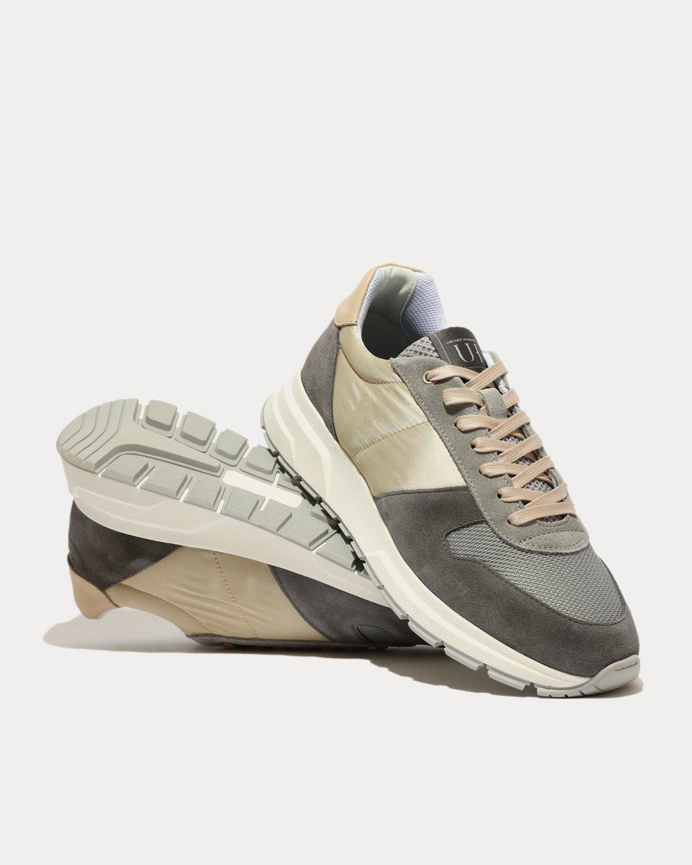 Unlike Humans - UHF04 Runner Nylon & Mesh Grey / Beige Low Top Sneakers