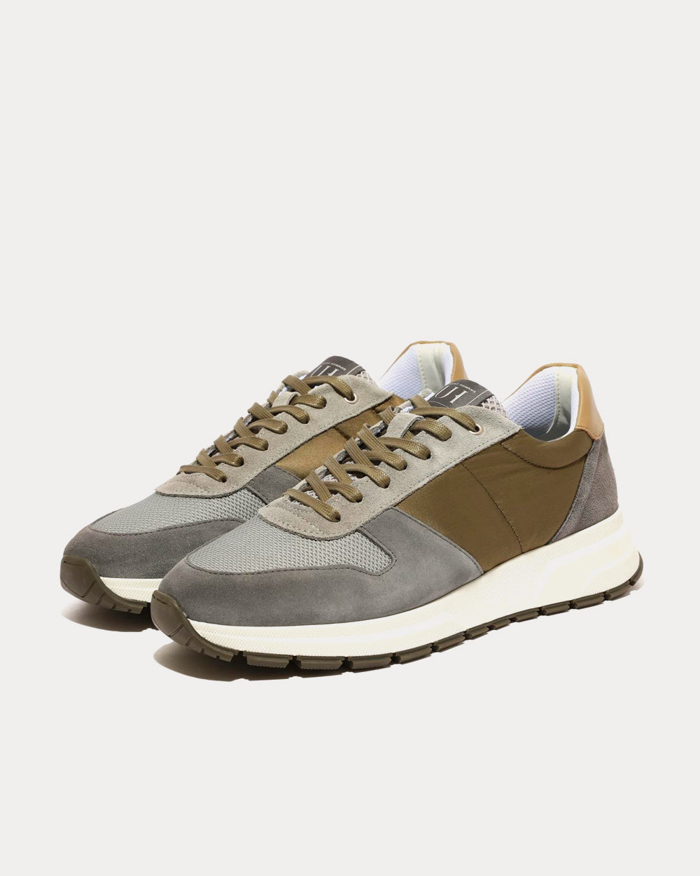 Unlike Humans - UHF04 Runner Nylon & Mesh Grey / Olive Low Top Sneakers