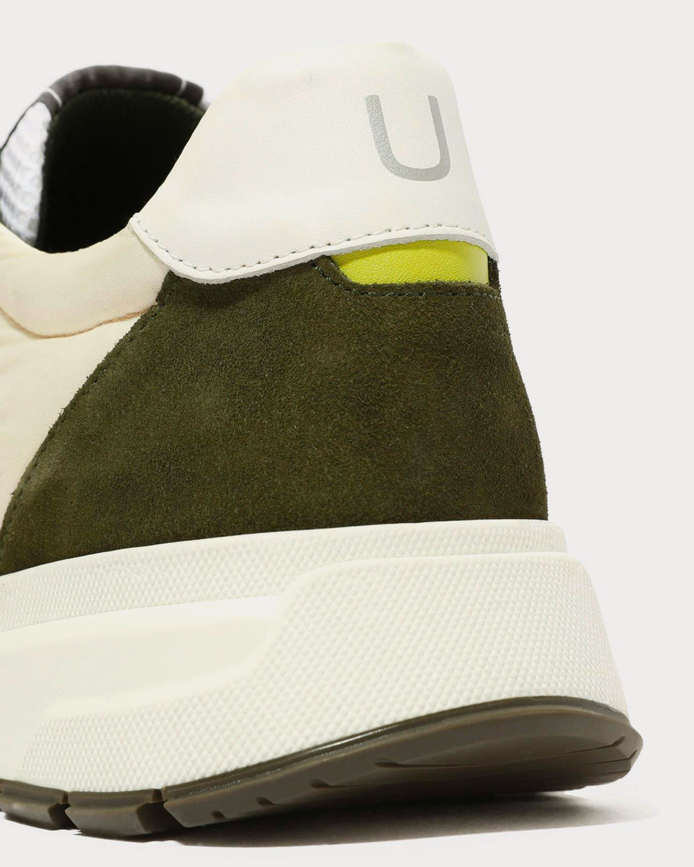 Unlike Humans - UHF04 Runner Nylon Mesh Olive / White Low Top Sneakers