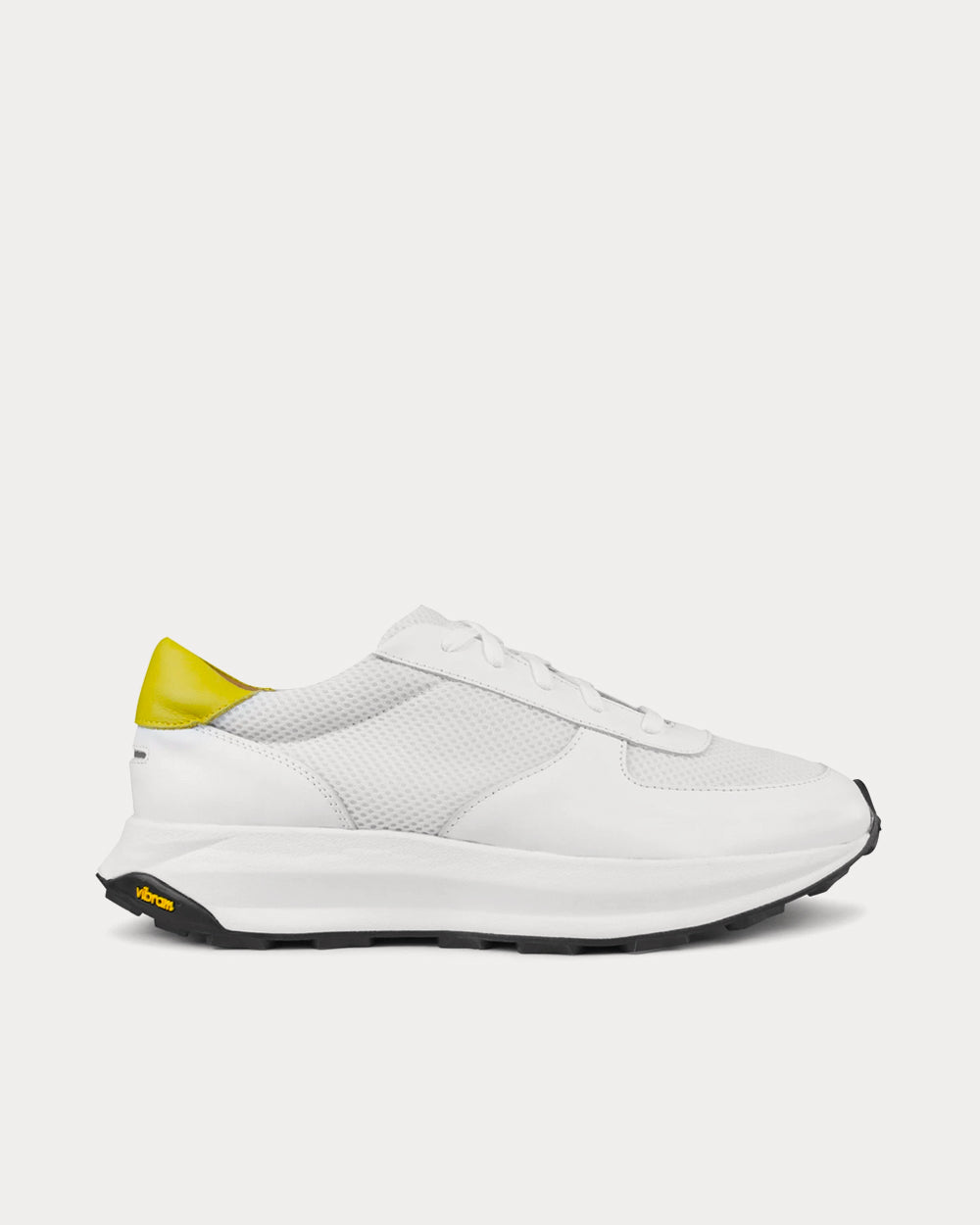 Unseen Footwear - Trinity Tech Leather & Mesh White / Yellow Low Top Sneakers