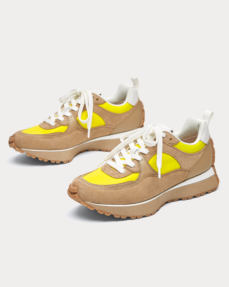 Uterqüe Contrasting Beige / Yellow Low Top Sneakers - 2